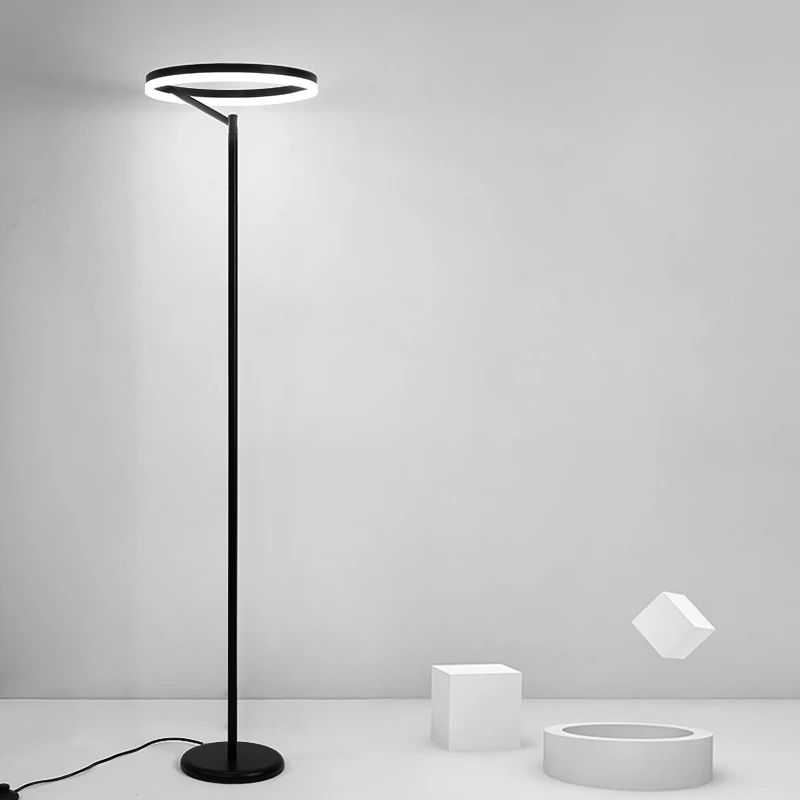 

Modern Creative LED Floor Light Nordic Living Room Rotatable Floor Lamp Simple Bedroom Bedside Standing Lighting Black Or White