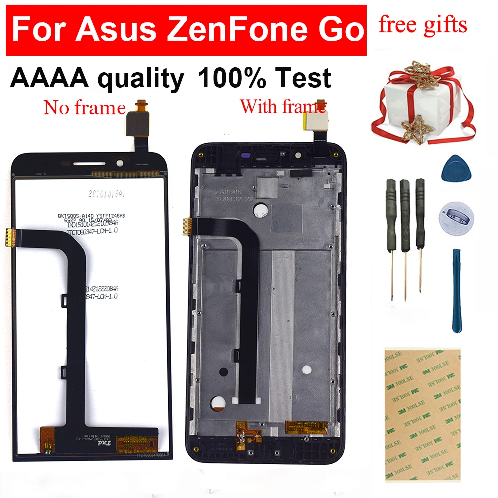 

For Asus ZenFone Go ZC500TG Z00VD Touch Screen Digitizer Sensor Panel Glass + LCD Display Monitor Screen Panel Assembly + Frame