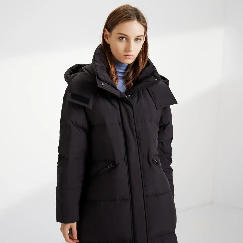 BOSIDENG X Long пуховик женский зимняя теплая плотная верхняя одежда с капюшоном
