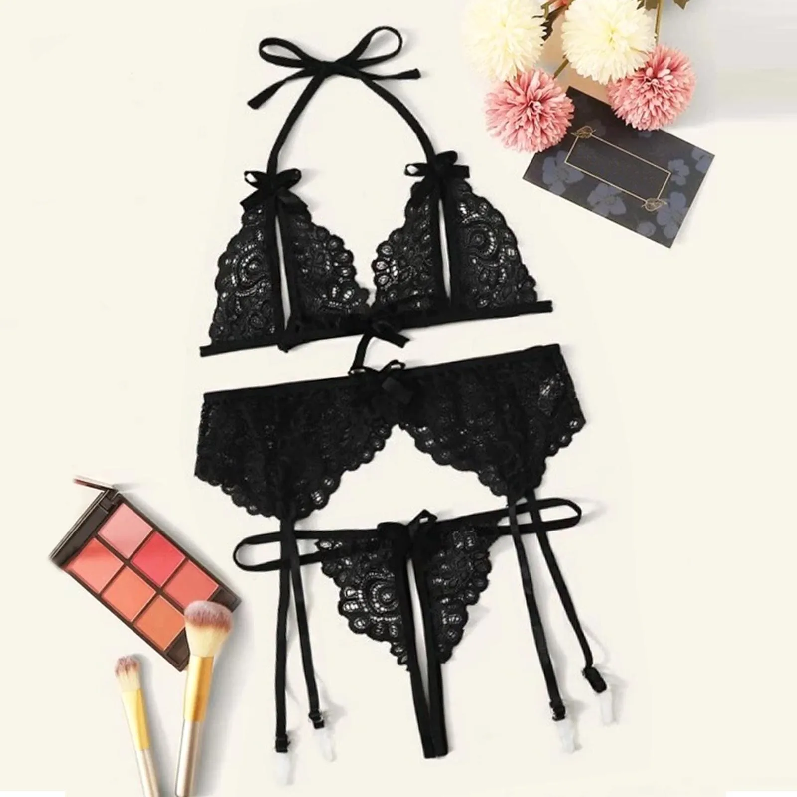 

Комплект женского кружевного Бесшовного нижнего белья с чашками пуш-ап