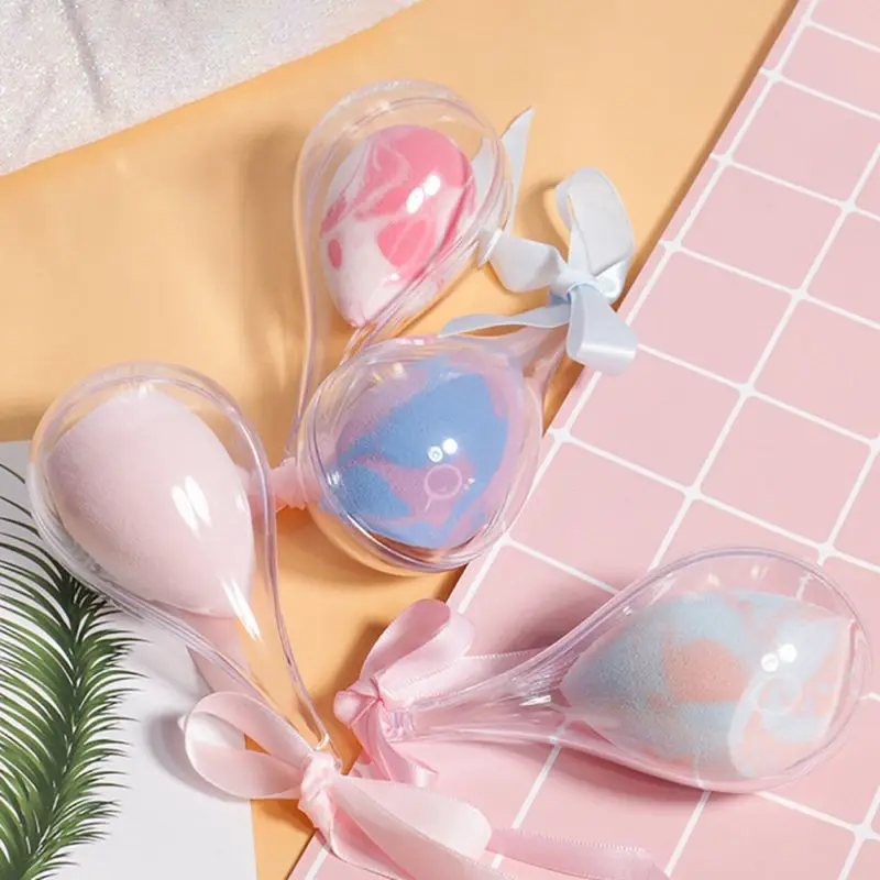 В форме капли воды сухой и влажный двойного назначения Косметическая пуховка