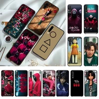 squid game korea phone case for huawei p20 p40 lite mate 10 20 lite p20 pro psmart2019 y7 p30 lite coque
