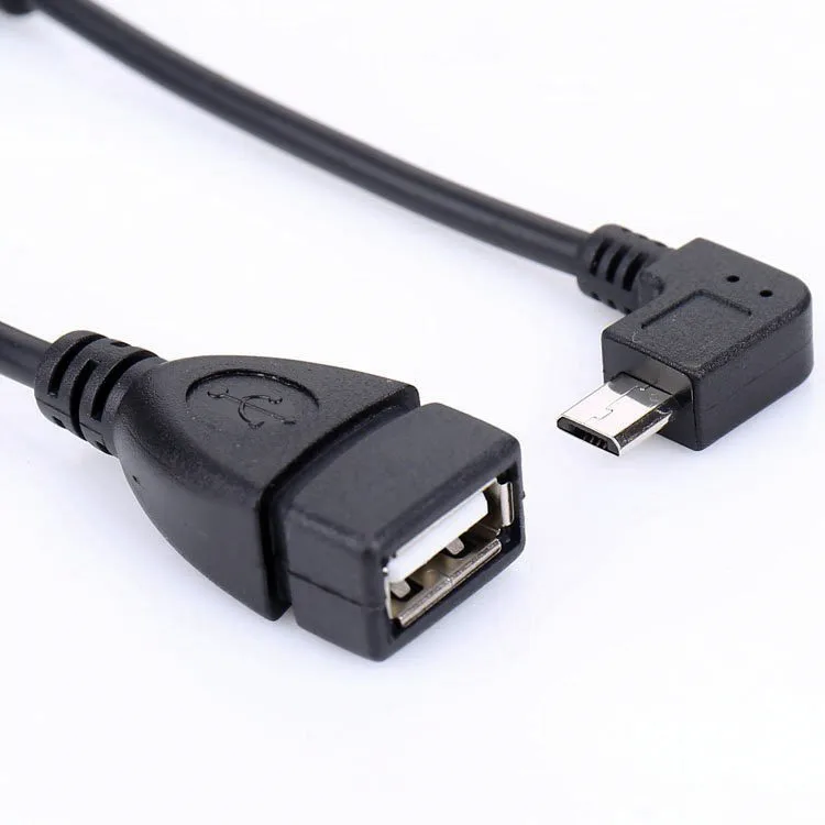 2019 высокоскоростной Черный Micro USB 2 0 штекер гнездо L образный коннектор удлинитель