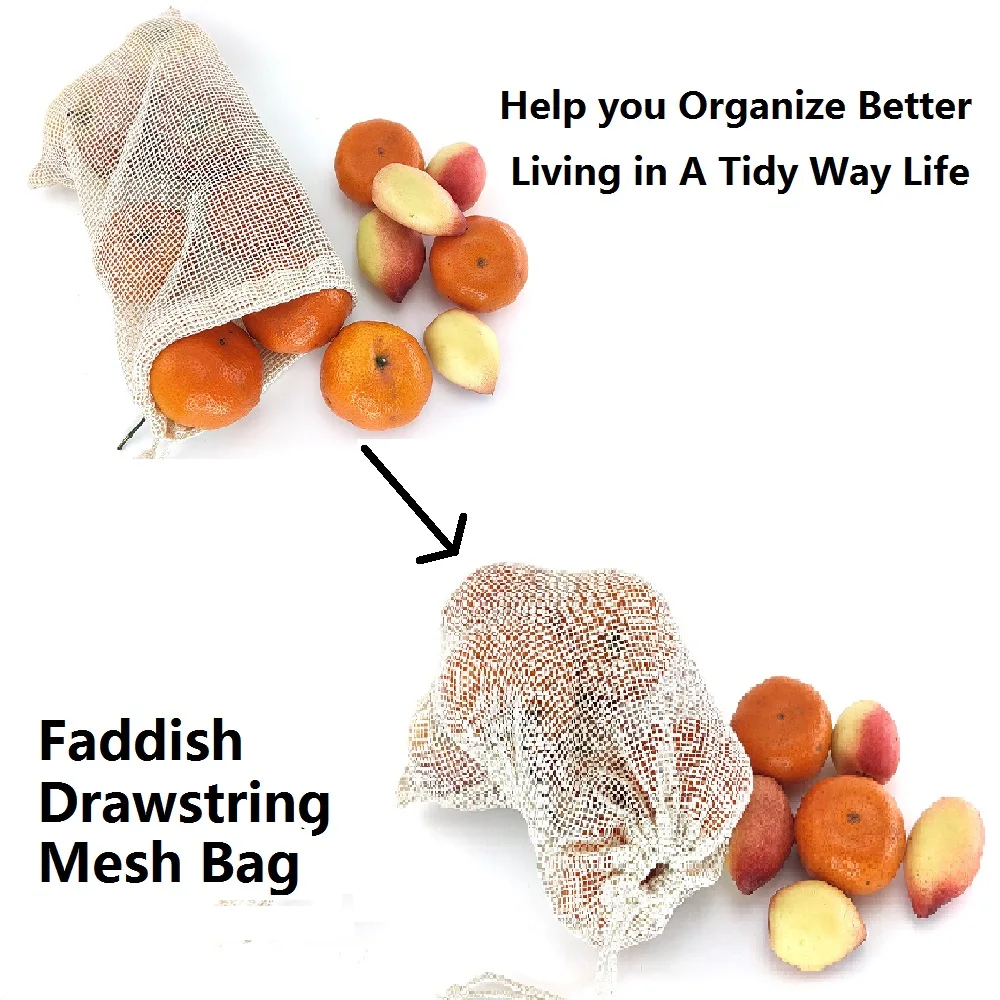 

4 шт., многоразовые кухонные сумки-тоуты на шнурке