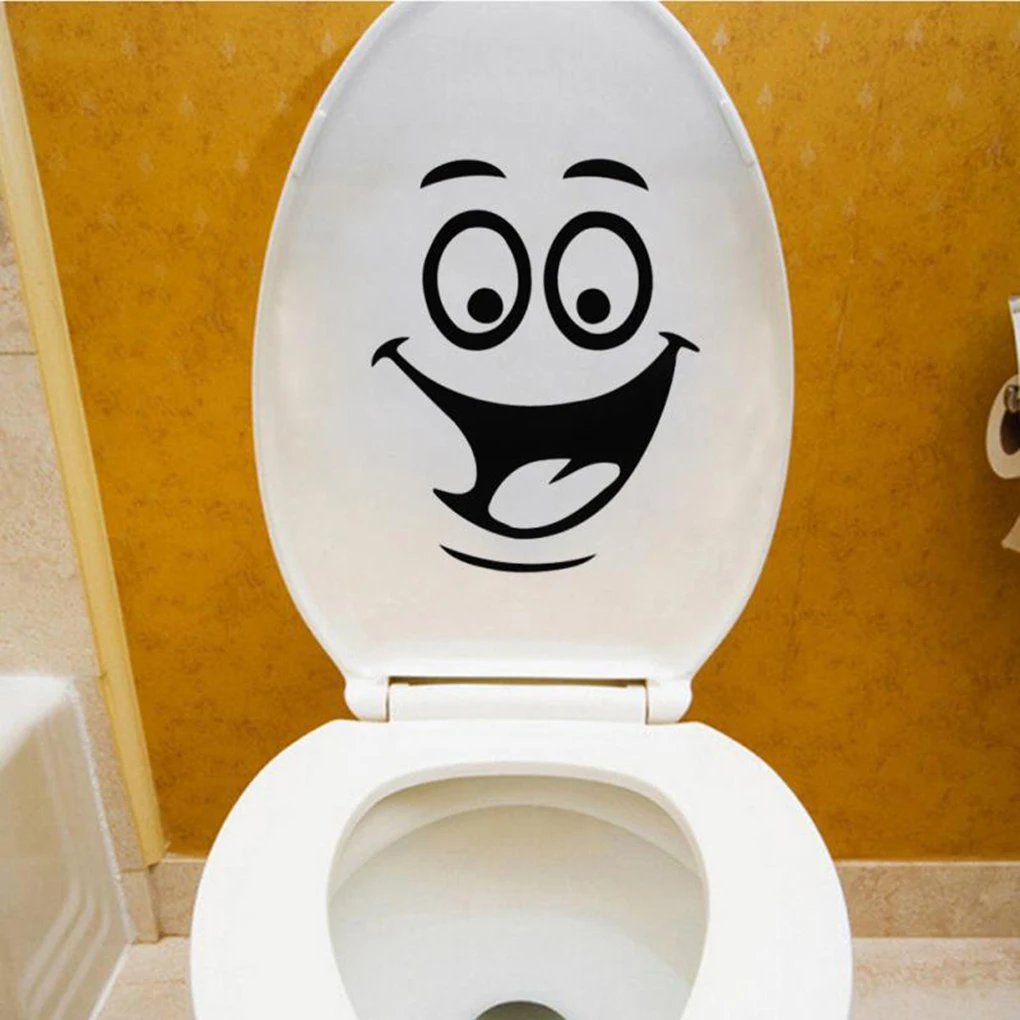 

2pcs DIY Removable Smile Face Funny Bathroom Toilet Seat Art Wall Sticker Home Decor Stickers Dropshipping