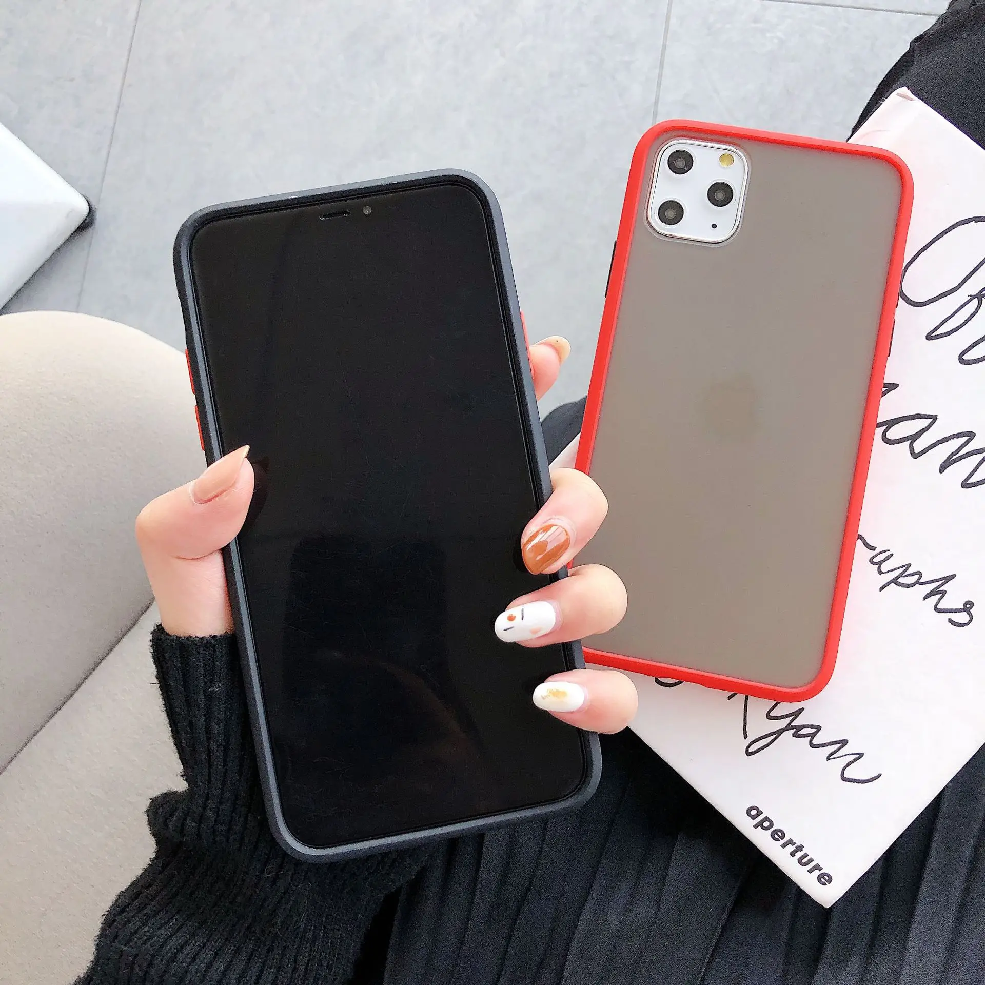 Transparent Hybrid Phone Cover For iPhone 11 Pro Max XR XS 8 Plus 7 6 6s Case Shockproof Silicone Matte Soft Coque Fundas | Мобильные