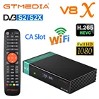 Gtmedia V8X DVB-S2 спутниковый ресивер Full HD 1080P H.265 IPTV Приемник обновление V8 встроенный Wifi DVB S2 Sat декодер без приложения