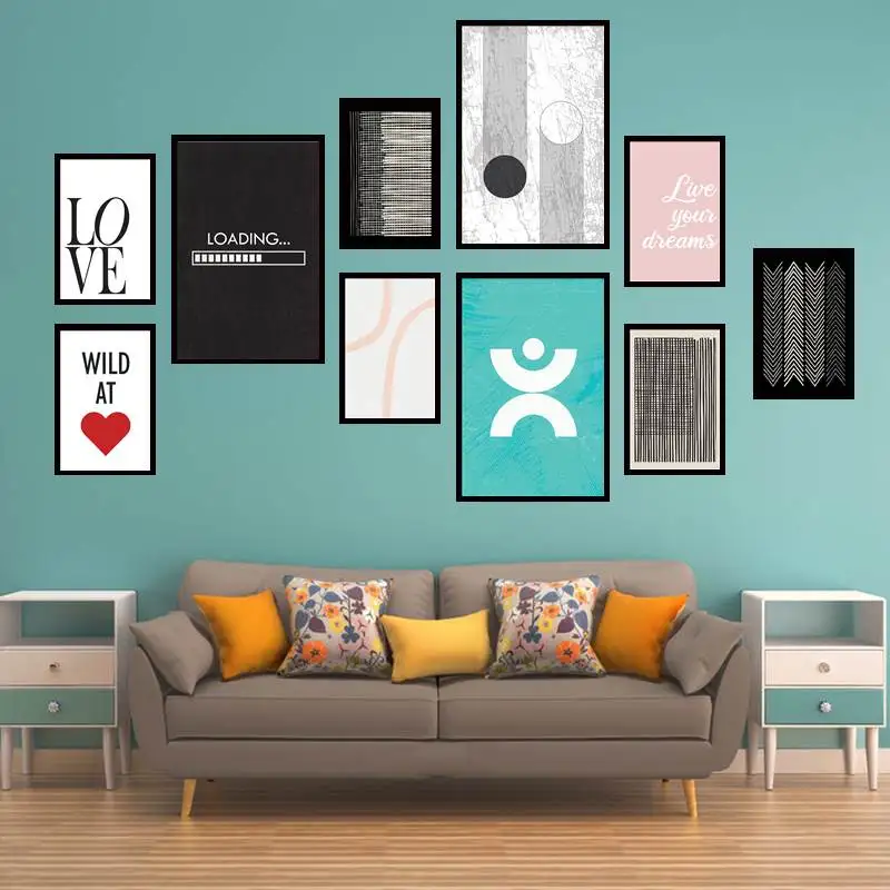 

Lines Art Abstract Poster Gallery Wall Set Home Office Stripes Geometric Art Living Room Wall Art Home Decor Canvas Wall Art