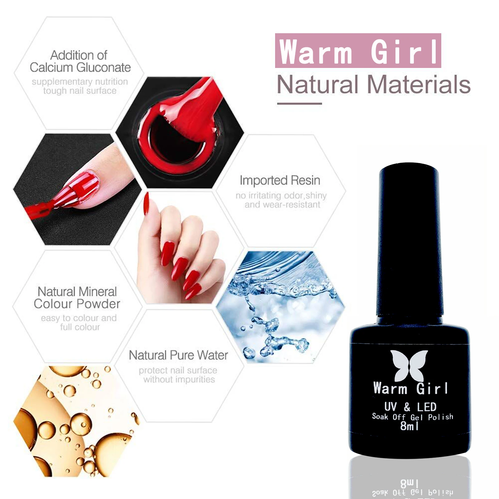 Теплый Женский лак для ногтей 6 цветов гель стартовый набор с 36 Вт светодиодный