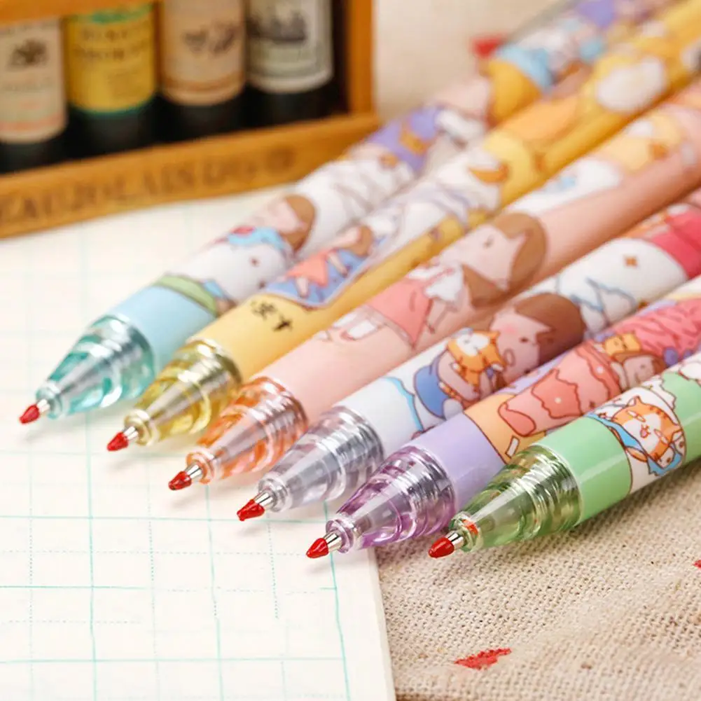 

Kawaii Cute Girl Press Gel Pen Cartoon 0.5 Mm Black Office Writing Stationery Graffiti Ink School Supplies Pen Gifts Childr C3C4