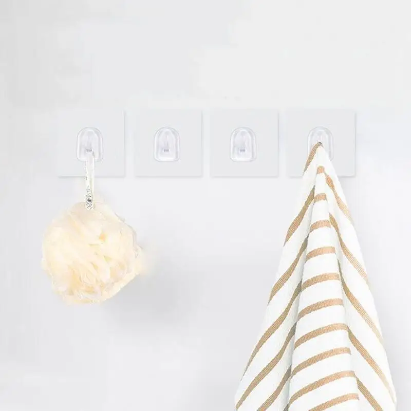 51020 pcs super glue hook transparent strong self adhesive key towel door wall hanger for hanging kitchen bathroom accessories free global shipping