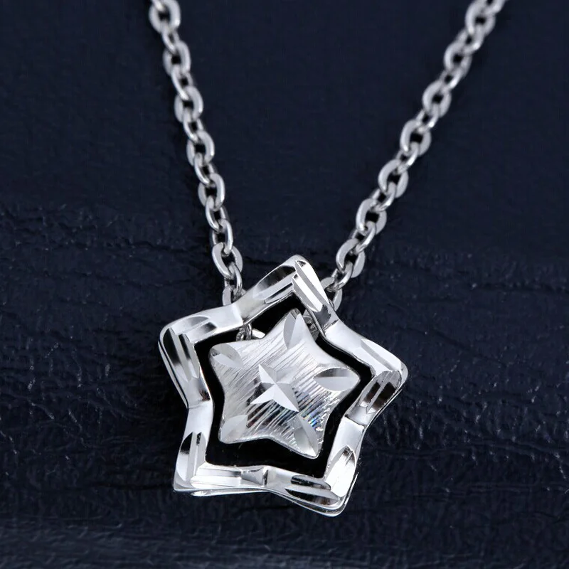 Женское ожерелье с кулоном в виде двух звезд бриллиантами|Подвески| |