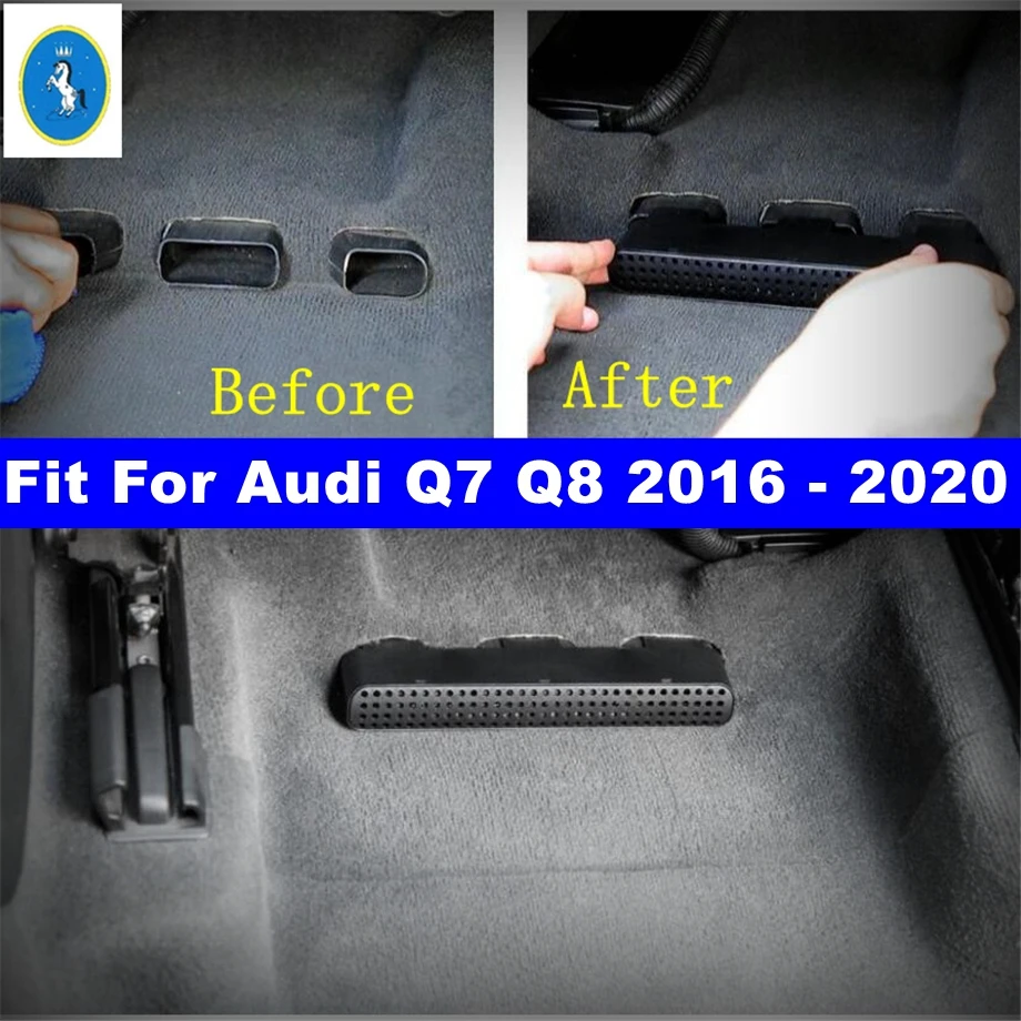 Car Accessories Seat Under Heat Floor Air Conditioning AC Outlet Dust Plug Grille Cover Kit For Audi Q7 Q8 2016 - 2020 Plastic