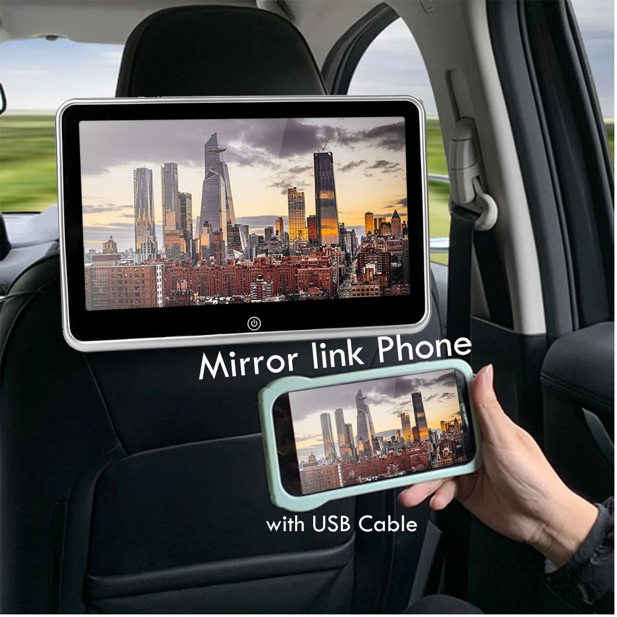 Автомобильный HD-монитор на подголовник без DVD-проигрывателя с USB/SD/FM TFT ЖК-дисплеем