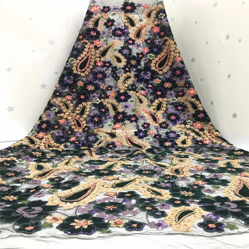 

French Lace Fabric velvet lace African Lace Fabric 2020 High Quality Lace Embroidered Fabric for Nigerian Wedding Dresse x19-93
