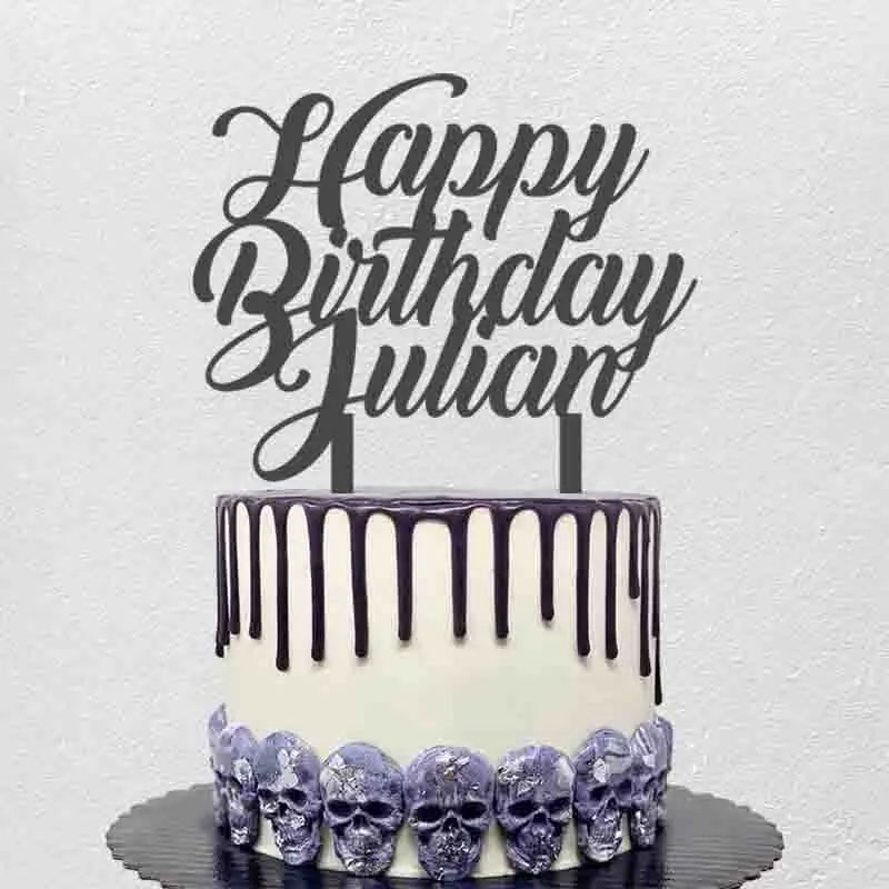 Персонализированный Топпер для торта на день рождения золотистый серебристый