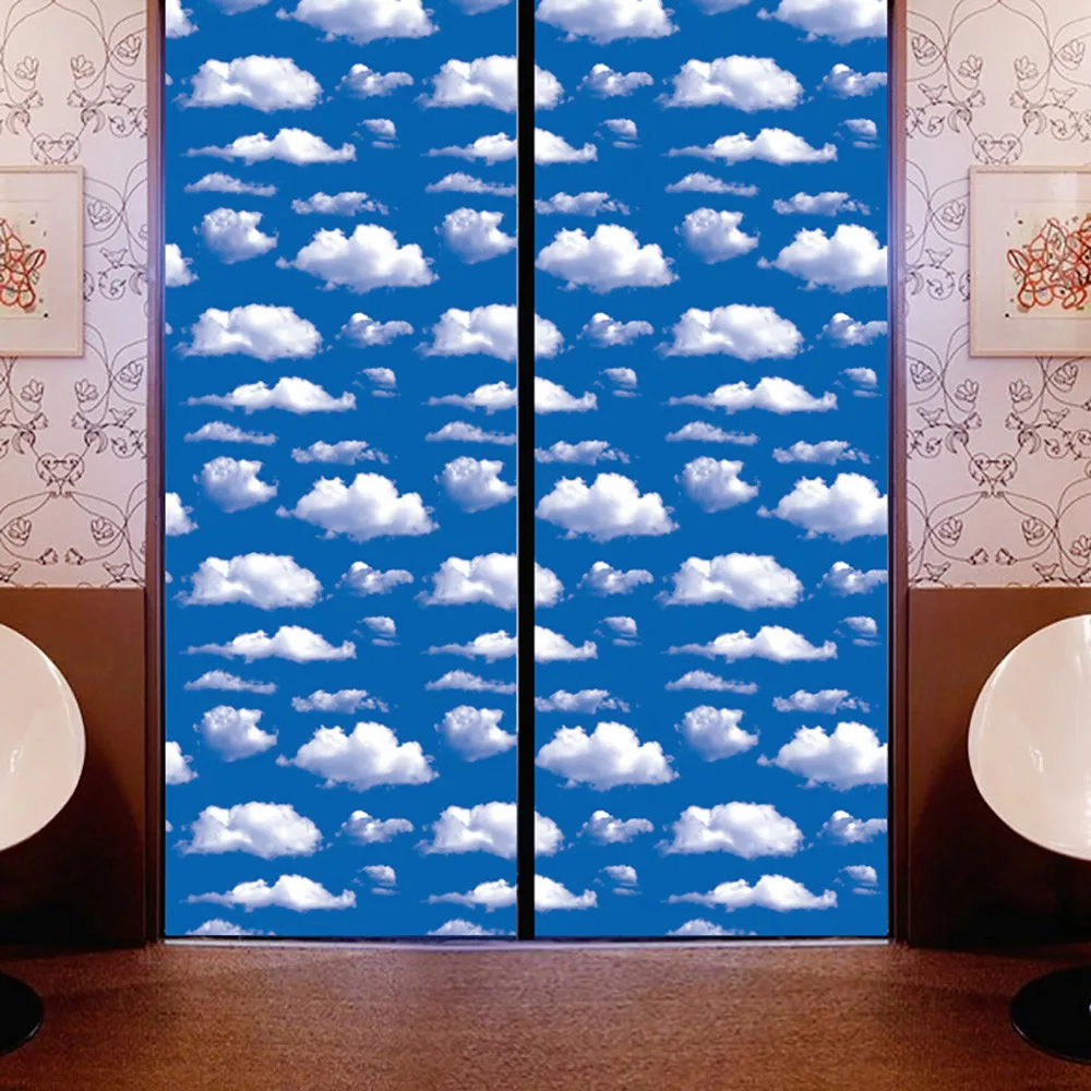 Самоклеящиеся обои 3d с голубым небом и белым оформлением настенные наклейки