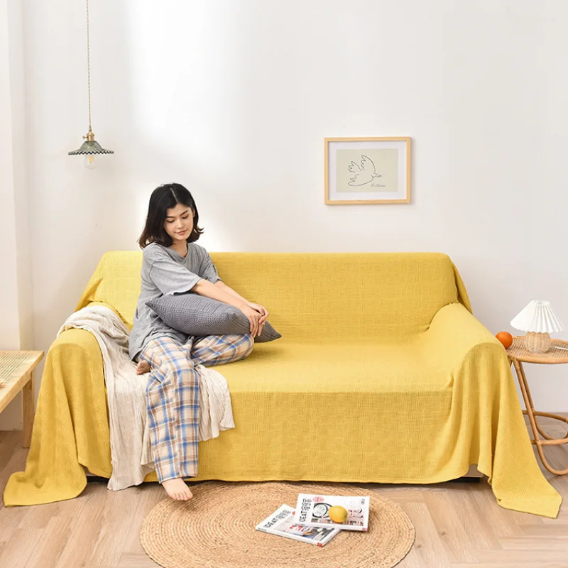 Плед вязаный однотонный для кровати дивана хлопка | Дом и сад