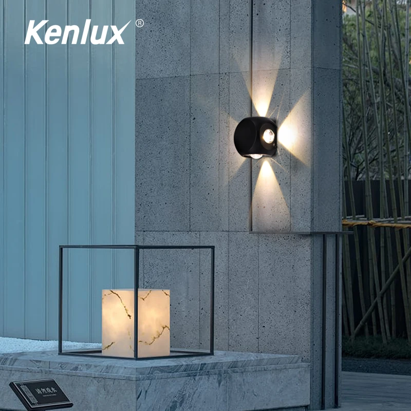 Алюминиевый наружный настенный светильник Kenlux 4 Вт/12 Вт современный светодиодный