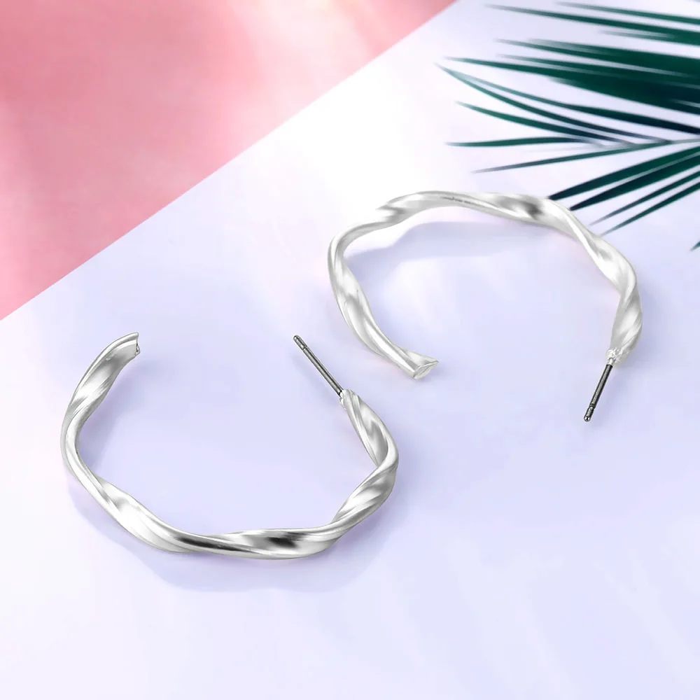 TOMTOSH Gold Circle Pearl Hoop Earrings For women Silver Large Huggie Round Big Ear Rings fashion jewelry accessories Gift