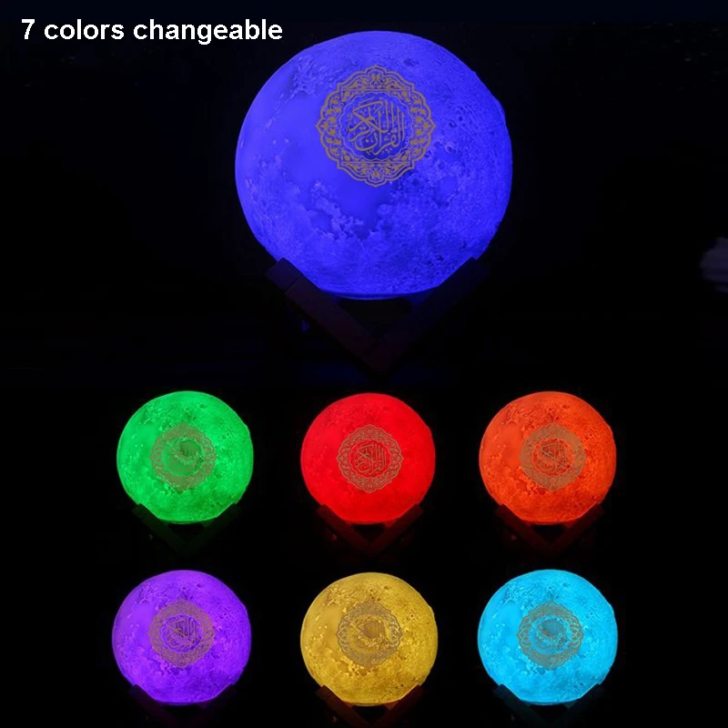LED Moon Lamp Quran Speaker Bluetooth MP3 Music Player Muslim Eid Ramadan Light Islamic Gift | Лампы и освещение