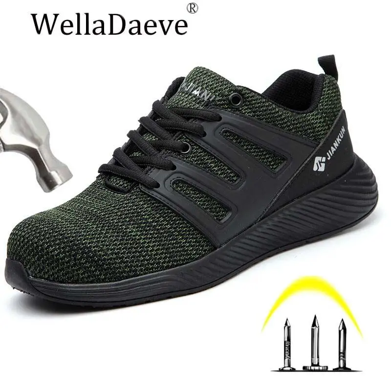 Защитная обувь со стальным носком для мужчин и женщин легкие кроссовки