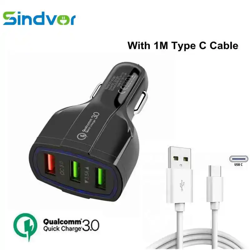 Sindvor Quick Charge 3 0 35W QC автомобильное зарядное устройство для Samsung S10 9 Быстрая зарядка