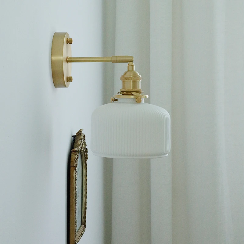 Латунь Керамика бра исследование Спальня прикроватные светильники Туалет