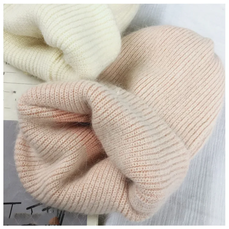 Осень-зима кроличьим мехом Зимние головные уборы Skullies шапки модные теплые шапки бини шапки Шапки Повседневное Для женщин Твердые взрослых кролик крышки головки