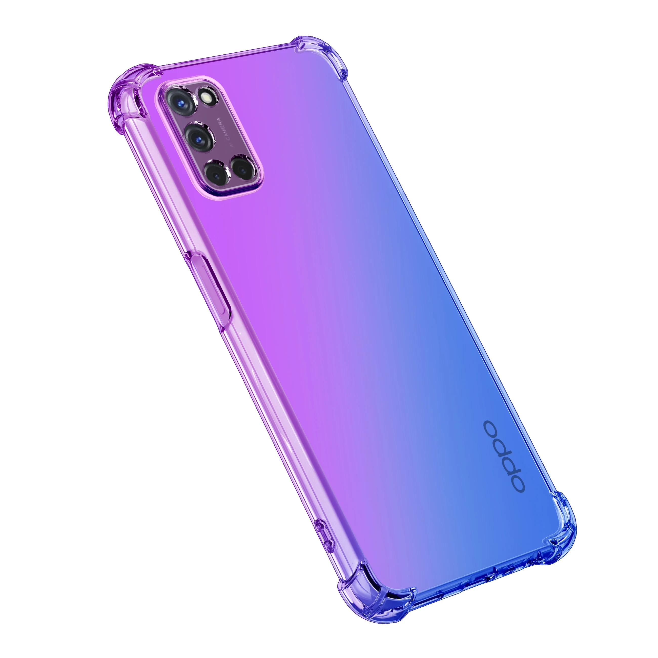 Противоударный чехол для OPPO Find X2 Pro Lite A72 A52 A12 A92S A31 F15 Цветной силиконовый Reno 3 A5 A9 2020