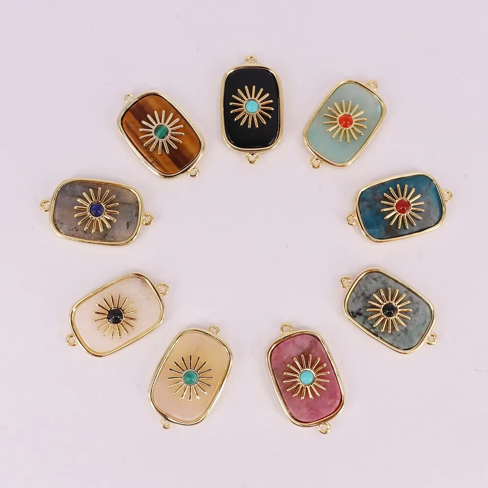 Высококачественный соединитель для ожерелья из драгоценных камней 16*27 мм