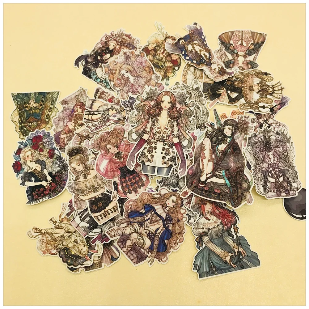 31 шт./компл. винтажные готические наклейки для девочек в стиле ретро самодельные