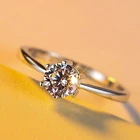 Классическое женское обручальное кольцо с белым кристаллом минималистичные серебряные обручальные кольца для женщин роскошное круглое кольцо с цирконием