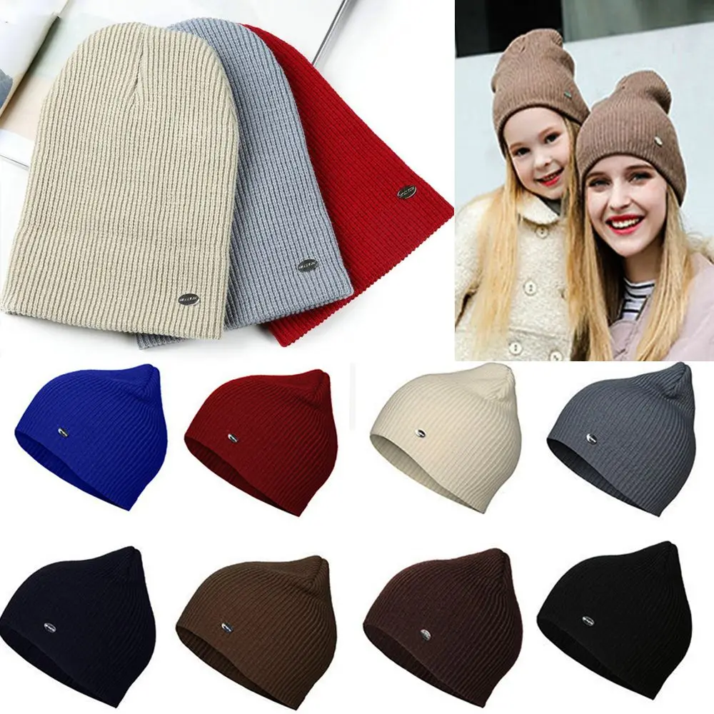 

High Quality New Woman/Men Solid Cute Warmer Bonnet Winter Autumn Hats Knitted Beanies Female Beanie Caps