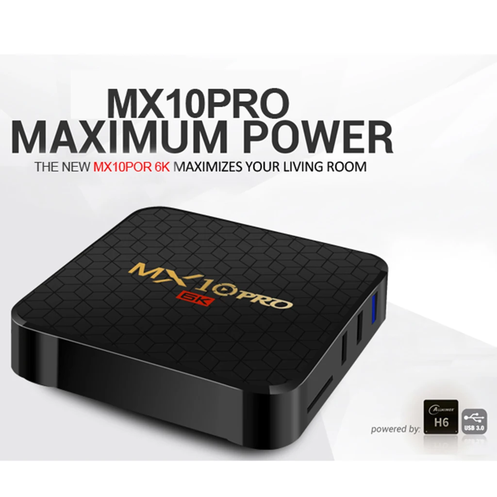 

Mx 10 Pro H6 4+64GB Smart Octa Core Android 9.0 Dual-band WIFI 6K US