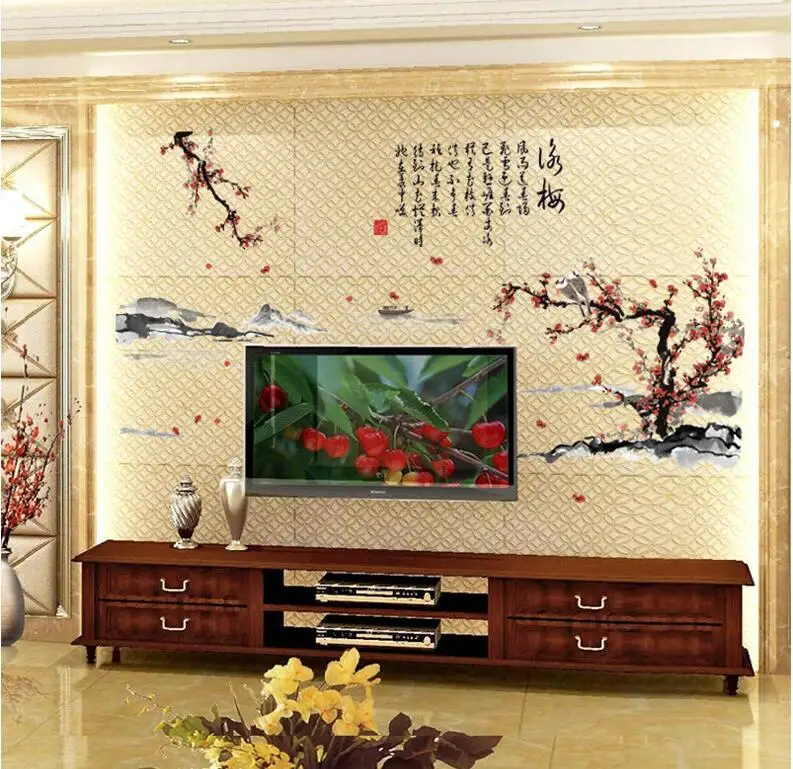 Живопись тушью гостиная спальня кабинет фон Китайский стиль декоративные