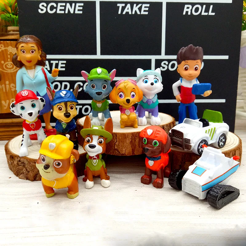 12 шт./лот модель Paw Patrol миниатюрные фигурки игрушки для домашнего декора сделай