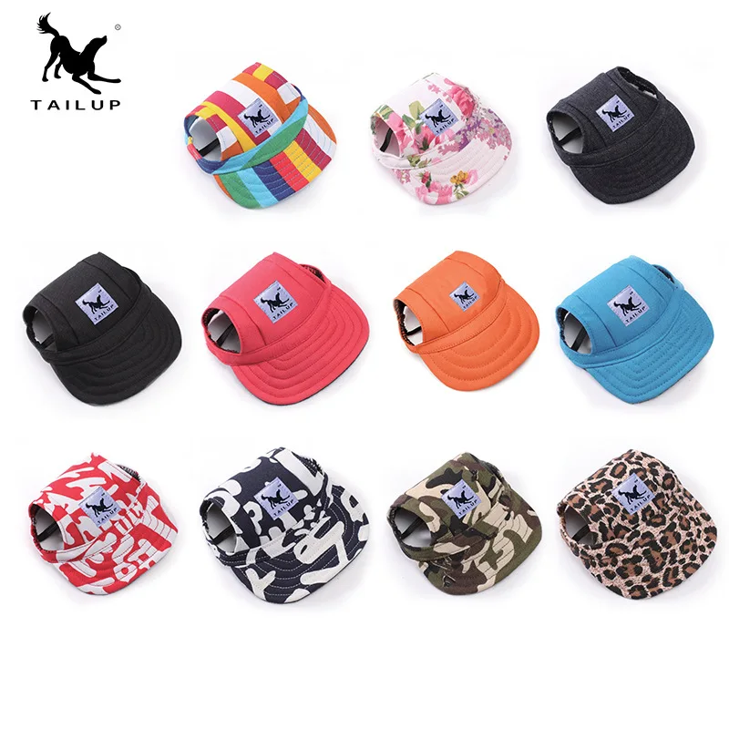 

Summer Adjustable Pet Dog Canvas Hat Cap Outdoor Dog Baseball Cap Canvas Small Dog Sunscreen Windproof Pet Supplies Accessories
