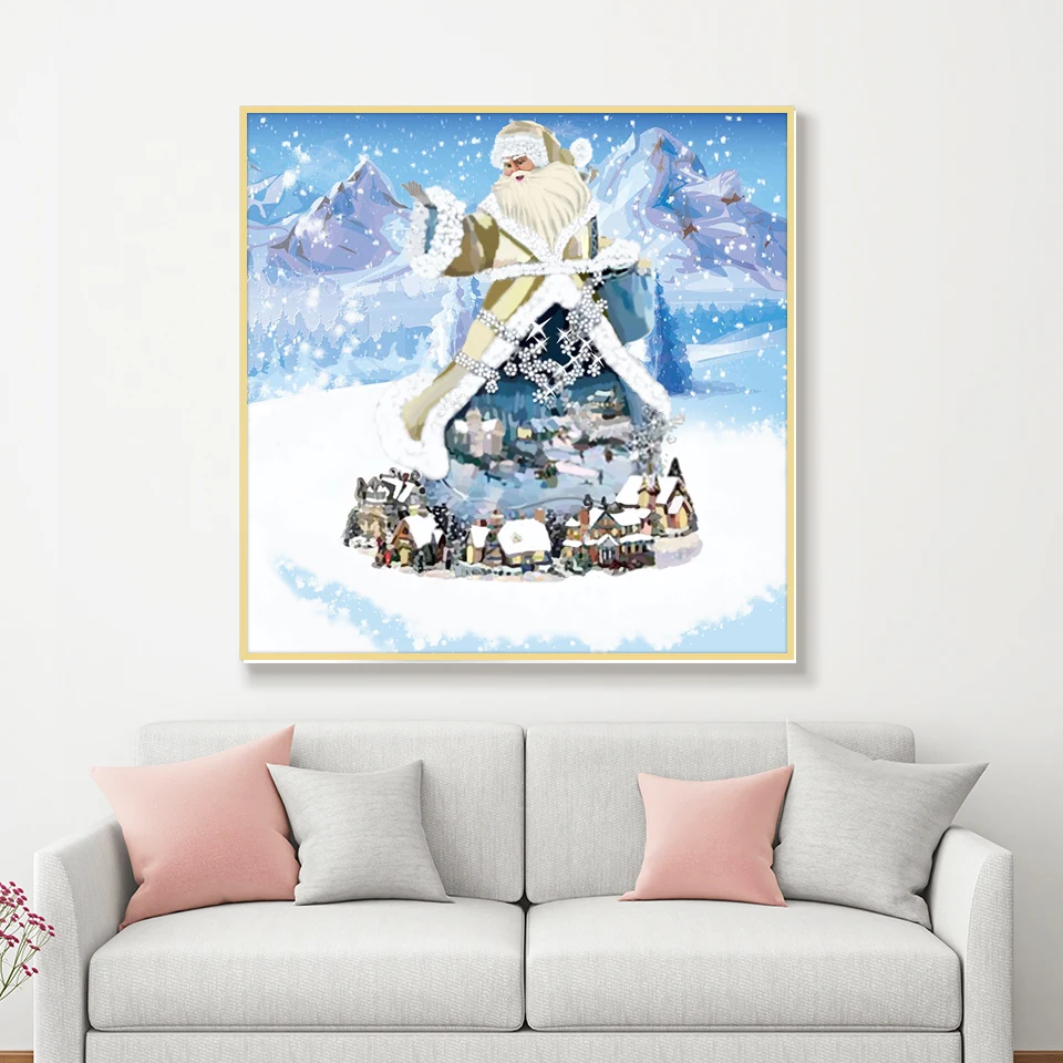 Полный 5D Сделай Сам Алмазная Краски ing санта-клаус и деревни 3D бриллиантовый