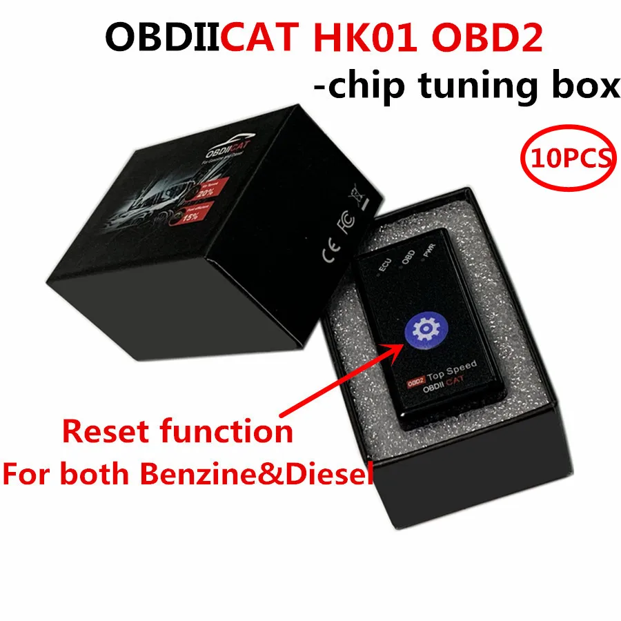 

10pcs/lot OBDIICAT-HK01 Super OBD2 NitroOBD Diesel Benzine Cars Chip Tuning Box More Power & Torque Plug Drive Nitro OBD2