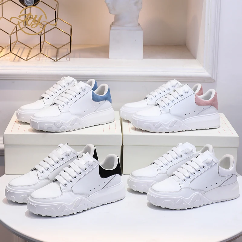 Женские кроссовки 2020 модная Роскошная обувь из натуральной кожи белые для