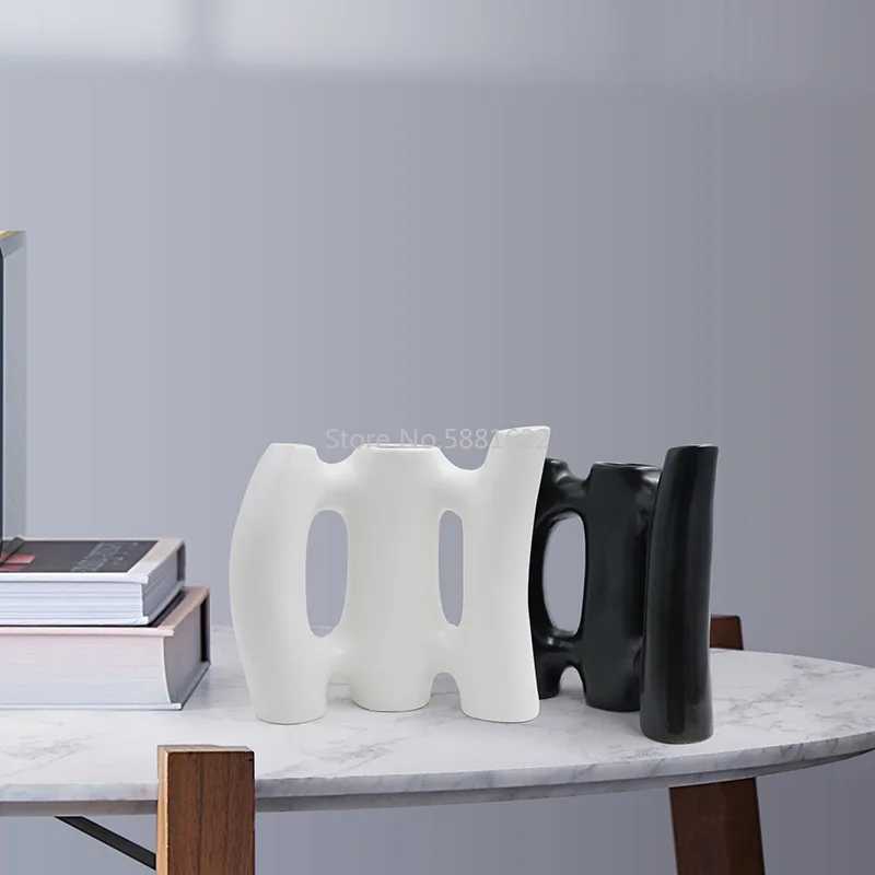 Керамическая ваза в современном минималистском скандинавском стиле гидропонная