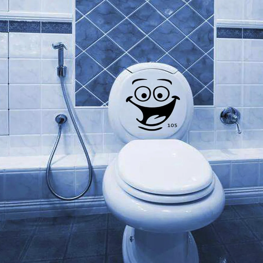 

Toilet Stickers Bathroom Funny Smiley Wall Stickers Home Decoration Waterproof Wall Interior Creative Accessories #40