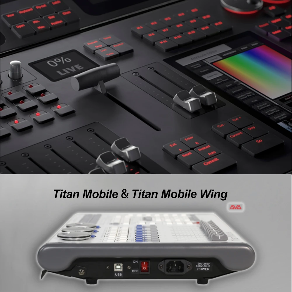 

With Flight Case Titan Mobile Wing Stage Lighting Console DMX512 Controller Stage Effect Light Party DJ Disco Moving Head Light