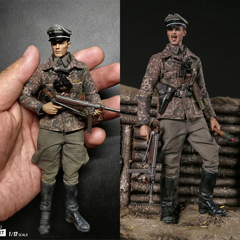 

Фигурка немецкого солдата DAMTOY 1/12 PES003 времен Второй мировой войны SS-Panzer-Division, модель с двойной головкой, полный набор игрушек для коллекции ф...