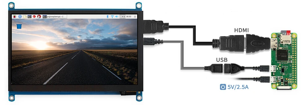Waveshare 7 дюймовый HDMI ЖК-дисплей(H) планшетный монитор 1024x600 ips емкостный Сенсорный экран поддерживает Raspberry Pi BB Черный Banana Pi и т. д