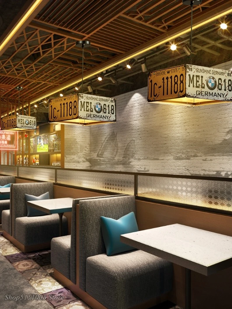 Железный подвесной светильник в стиле лофт для номерного знака винтажные