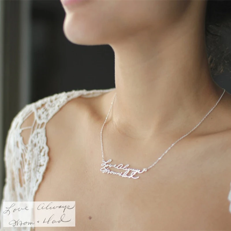 

Ожерелье с именем рукописного ввода на заказ, ожерелья из нержавеющей стали, чокер с золотой именной табличкой для женщин, Рождественская б...