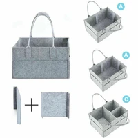 baby diaper organizer caddy felt changing nappy kids multifunctional folding storage carrier bag grey easy to clean gray
