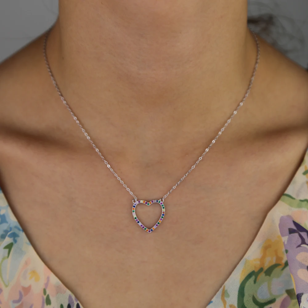 Дропшиппинг ожерелье с подвеской в виде полых сердца для влюбленных Женщин